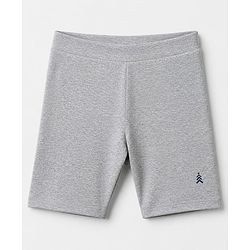 Pine Kids Cotton Lycra Knit Above Knee Length Cycling Shorts Pack of 3 - Red Grey & Black