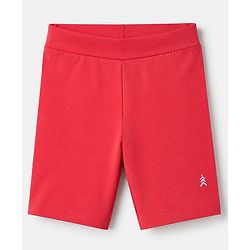 Pine Kids Cotton Lycra Knit Above Knee Length Cycling Shorts Pack of 3 - Red Grey & Black