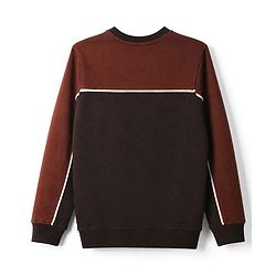 Pine Kids Cotton Knit Sweatshirt with Full Sleeves and Legendary Text Print - Brown