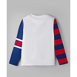 Pine Kids Marvel 100% Cotton Single Jersey Knit T-Shirts with Full Sleeves and Captain America Graphic Print - White