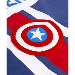 Pine Kids Marvel 100% Cotton Single Jersey Knit T-Shirts with Full Sleeves and Captain America Graphic Print - White
