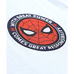Pine Kids Marvel Cotton Knit T-Shirt with Full Sleeves and Spider-Man Print in Light Blue