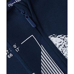 Pine Kids Cotton Knit Sweatshirt with Full Sleeves and Mountain Print in Navy Blue for 4-5 Years
