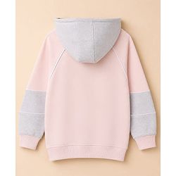 Pine Kids 100% Cotton Knit Marshmallow Sweatshirts with Full Sleeves, Raglan Sleeves and Hooded Neck in Pink