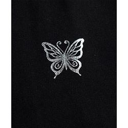 Pine Kids 100% Cotton Knit Full Sleeves Hooded Sweatshirt With Butterfly Print - Black