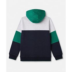 Pine Kids Cotton Knit Sweatshirt with Full Sleeves and Emblem Embroidery - Navy Blue
