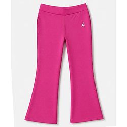 Pine Active Knit Full Length 4 Way Stretch Flared Leggings - Dark Pink