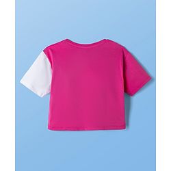 Pine Kids Disney 100% Cotton Single Jersey Knit Half Sleeves T-Shirt and Joggers with Full Length and Minnie Mouse Graphic in Pink