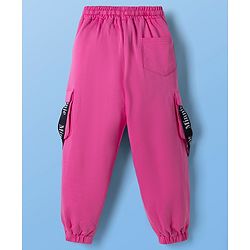Pine Kids Disney 100% Cotton Single Jersey Knit Half Sleeves T-Shirt and Joggers with Full Length and Minnie Mouse Graphic in Pink