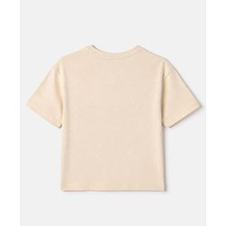 Pine Kids Cotton Blend Knit Half Sleeves T-Shirt and Jogger with Born To Be A Rock Star Print in Beige