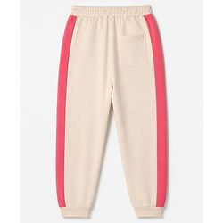 Pine Kids Cotton Blend Knit Half Sleeves T-Shirt and Jogger with Born To Be A Rock Star Print in Beige