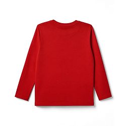 Pine Kids Cotton Knit Full Sleeves T Shirt Pyjama Nightwear Suit With Car Print - Red