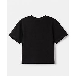 Pine Kids 100% Cotton Knit Half sleeves Tshirt With Animal Print - Black