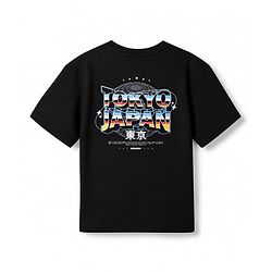 Pine Kids 100% Cotton Knit T-Shirt with Half Sleeves and Tokyo Japan Text in Black