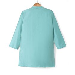 Pine Kids Woven Full Sleeves Kurta and Pyjama with Full Length and Floral Vines Embroidered in Green