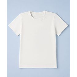 Pine Kids Cotton Knit Solid T-Shirts with Half Sleeves Pack of 3 - White