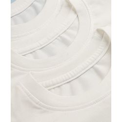 Pine Kids Cotton Knit Solid T-Shirts with Half Sleeves Pack of 3 - White