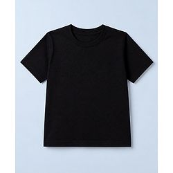 Pine Kids Cotton Knit Half Sleeves Solid T-Shirts Pack Of 3 - Black