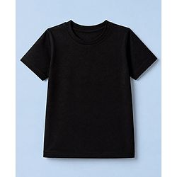 Pine Kids Cotton Knit Half Sleeves Solid T-Shirts Pack Of 3 - Black
