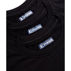 Pine Kids Cotton Knit Half Sleeves Solid T-Shirts Pack Of 3 - Black