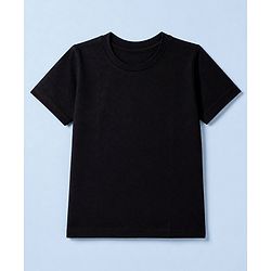 Pine Kids Cotton Knit Half Sleeves Solid T-Shirts Pack Of 3 - Black