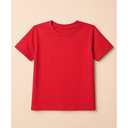 Pine Kids Cotton Knit Half Sleeves Solid T-Shirt Pack Of 5 - Black Red Navy Blue White & Grey
