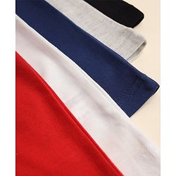 Pine Kids Cotton Knit Half Sleeves Solid T-Shirt Pack Of 5 - Black Red Navy Blue White & Grey