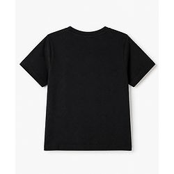 Pine Kids 100% Cotton Knit T-Shirt with Half Sleeves and Skateboard Print in Black