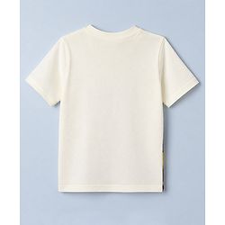 Pine Kids 100% Cotton Knit T-Shirt with Half Sleeves and Landscape Print in Offwhite for 4-5 Years