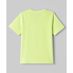 Pine Kids 100% Cotton Knit T-Shirt with Half Sleeves and New Wave Print in Lime Green