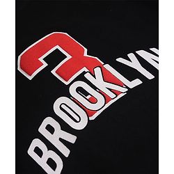 Pine Kids 100% Cotton Knit T-Shirts with Half Sleeves, Drop Shoulder Sleeves and 3 Brooklyn Print in Black
