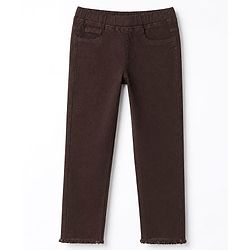 Pine Kids Denim Woven Ankle Length Jeggings in Brown