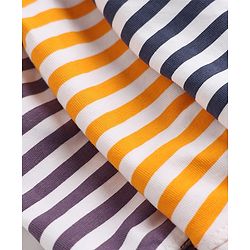 Pine Kids Cotton Elastane Knit Striped Trunks Pack of 3 - Blue Orange