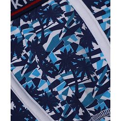 Pine Kids Cotton Knit Trunks with Stripe & Abstract Print Pack of 3 - Black & Blue