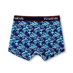Pine Kids Cotton Knit Trunks with Stripe & Abstract Print Pack of 3 - Black & Blue