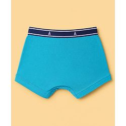 Pine Kids 100% Cotton Knit Striped Trunks With On the Wheels Text Print Pack of 3 - Blue & Navy Blue