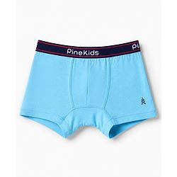 Pine Kids 100% Cotton Knit Printed Trunks Pack of 3 - Blue