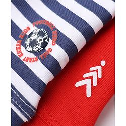 Pine Kids 100% Cotton Elastane Knit Trunk with Football Print Pack of 3 - Red Blue & White