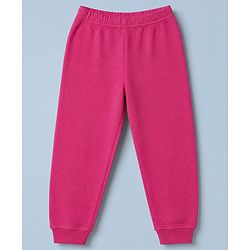 Pine Kids Cotton Knit Full Sleeves Solid Vest and Pant - Dark Pink