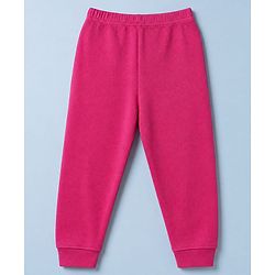 Pine Kids Cotton Knit Full Sleeves Solid Vest and Pant - Dark Pink