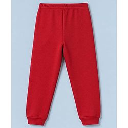 Pine Kids Cotton Mix Knit Solid Vest & Pant Thermal Set with Full Length in Dark Red