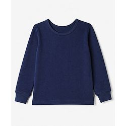 Pine Kids Cotton Knit Full Sleeves Solid Vest and Pant - Navy Blue