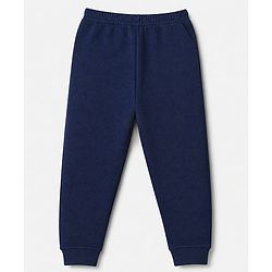 Pine Kids Cotton Knit Full Sleeves Solid Vest and Pant - Navy Blue