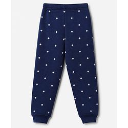 Pine Kids Cotton Knit Full Sleeves Vest and Pant Thermal Inner Wear with Full Length and Floral Flowers Print in Blue