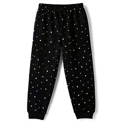 Pine Kids Cotton Mix Knit Full Sleeves Thermal Inner Wear With Heart Print- Black