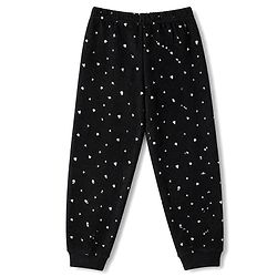 Pine Kids Cotton Mix Knit Full Sleeves Thermal Inner Wear With Heart Print- Black