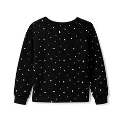 Pine Kids Cotton Mix Knit Full Sleeves Thermal Inner Wear With Heart Print- Black