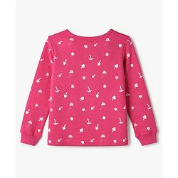 Pine Kids Cotton Mix Knit Full Sleeves Printed Thermal Inner Wear Set - Dark Pink