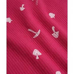 Pine Kids Cotton Mix Knit Full Sleeves Printed Thermal Inner Wear Set - Dark Pink