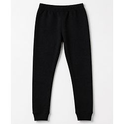 Pine Kids Cotton Blend Knit Full Sleeves Solid Colour Thermal Wear Set with Vest - Black